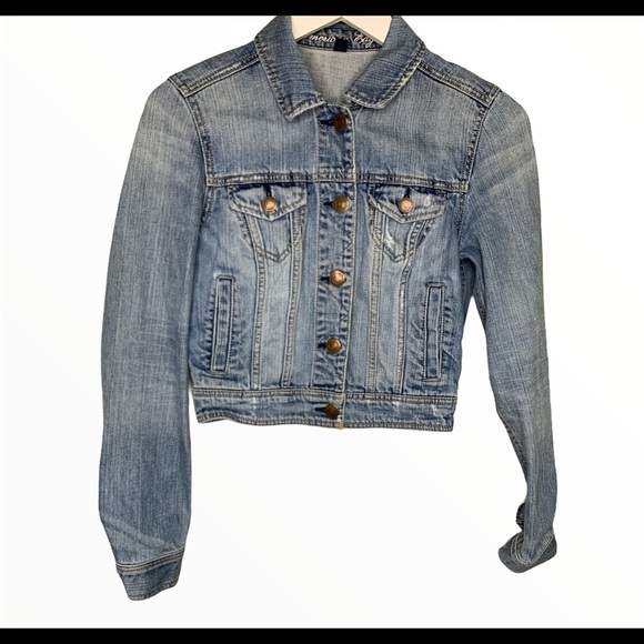 AMERICAN EAGLE Button Front Jean Jacket With Pockets Denim Blue Size Small - Picture 6 of 10